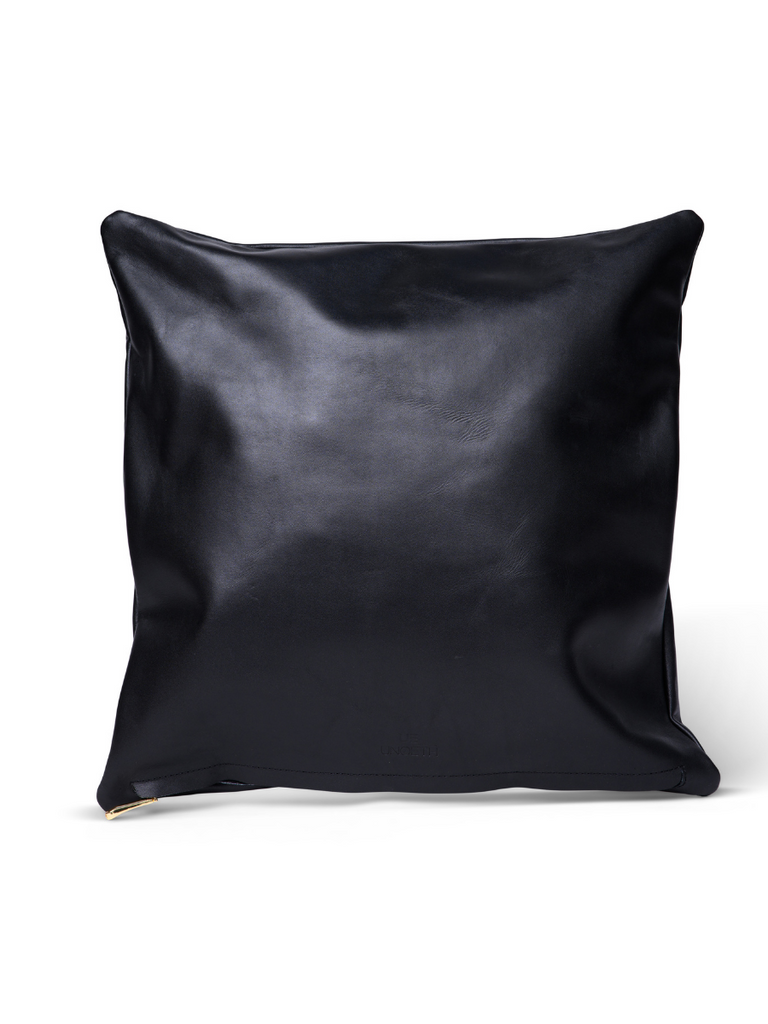 Black leather cushion covers outlet