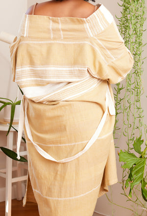 Aiyana Handwoven Cotton Robe - Tan