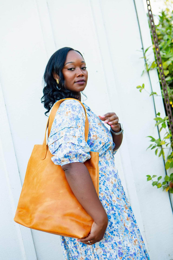 Harvest Ethiopia Leather Beige Large Tote outlet Bag