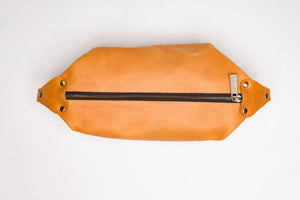 UnoEth Abel Leather Toiletry Travel Pouch - Walnut - Handmade in Ethiopia
