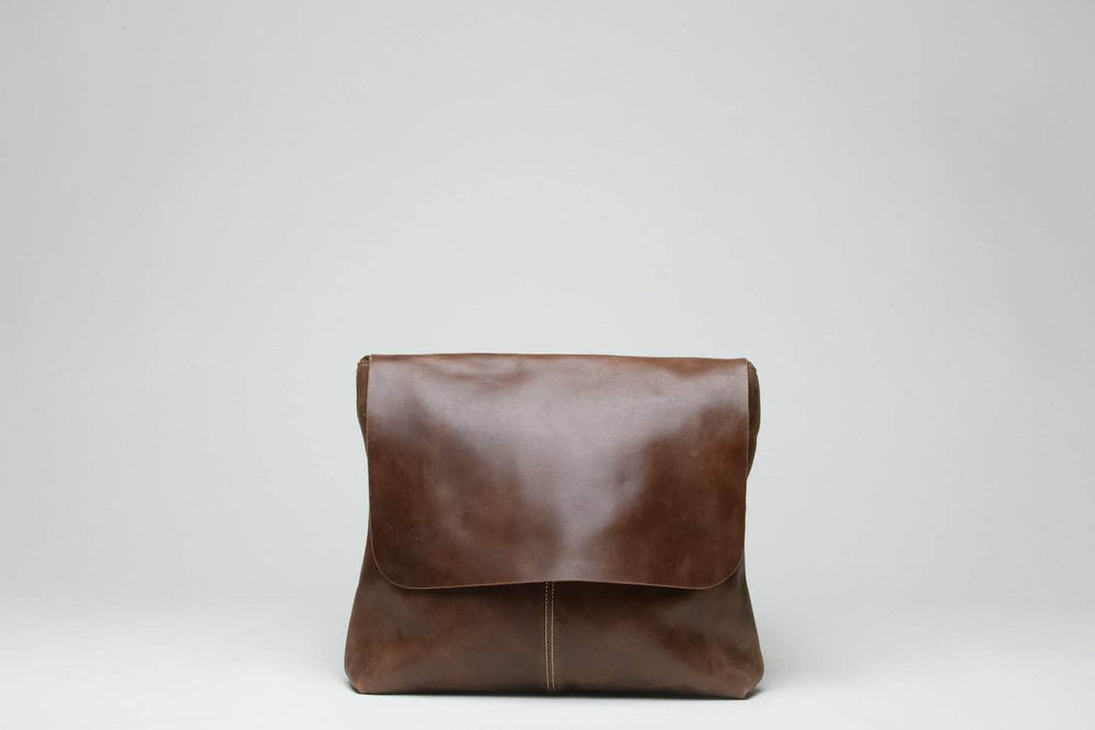 Telak Leather Messenger Bag - Almond Brown - UnoEth
