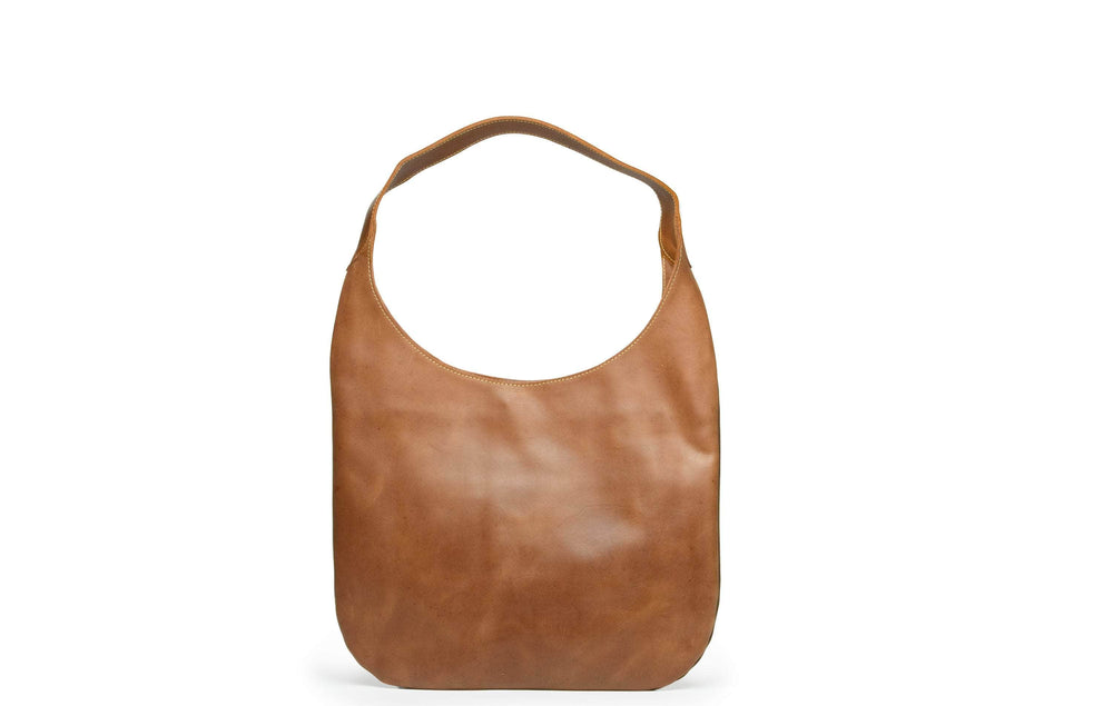 UnoEth Shasha Leather Shoulder Bag - Almond Brown - Handmade in Ethiopia