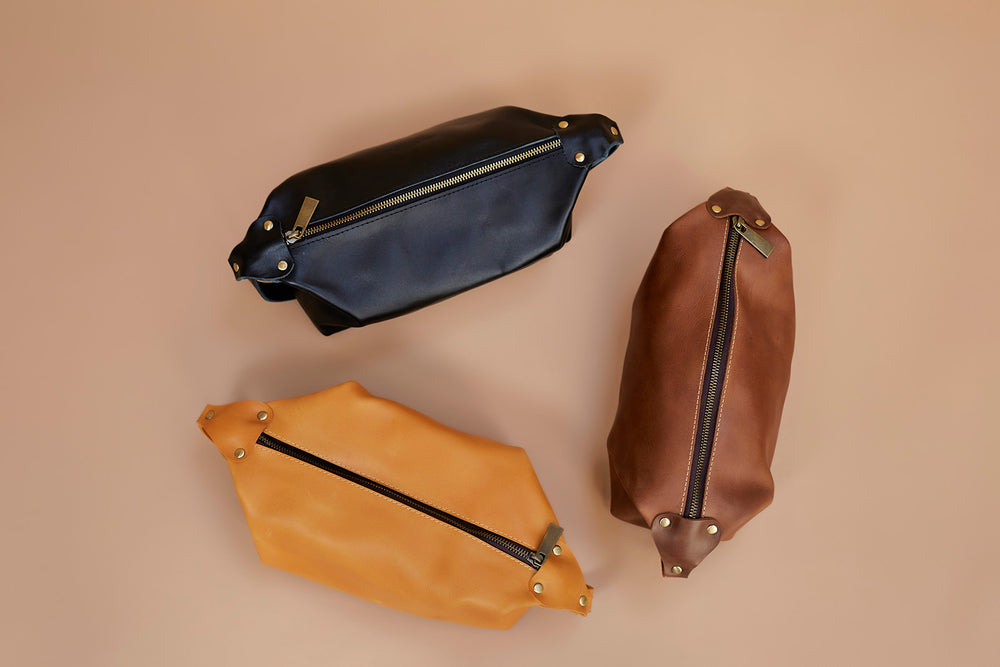 UnoEth Abel Leather Toiletry Travel Pouch - Handmade in Ethiopia