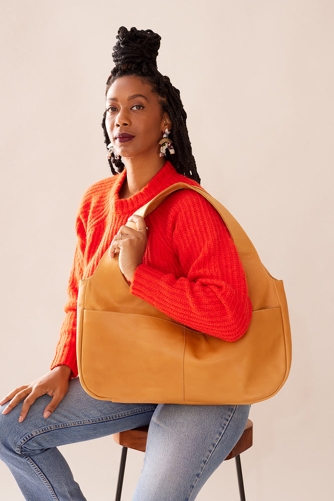 Sami Oversized Leather Tote Bag Walnut – UnoEth