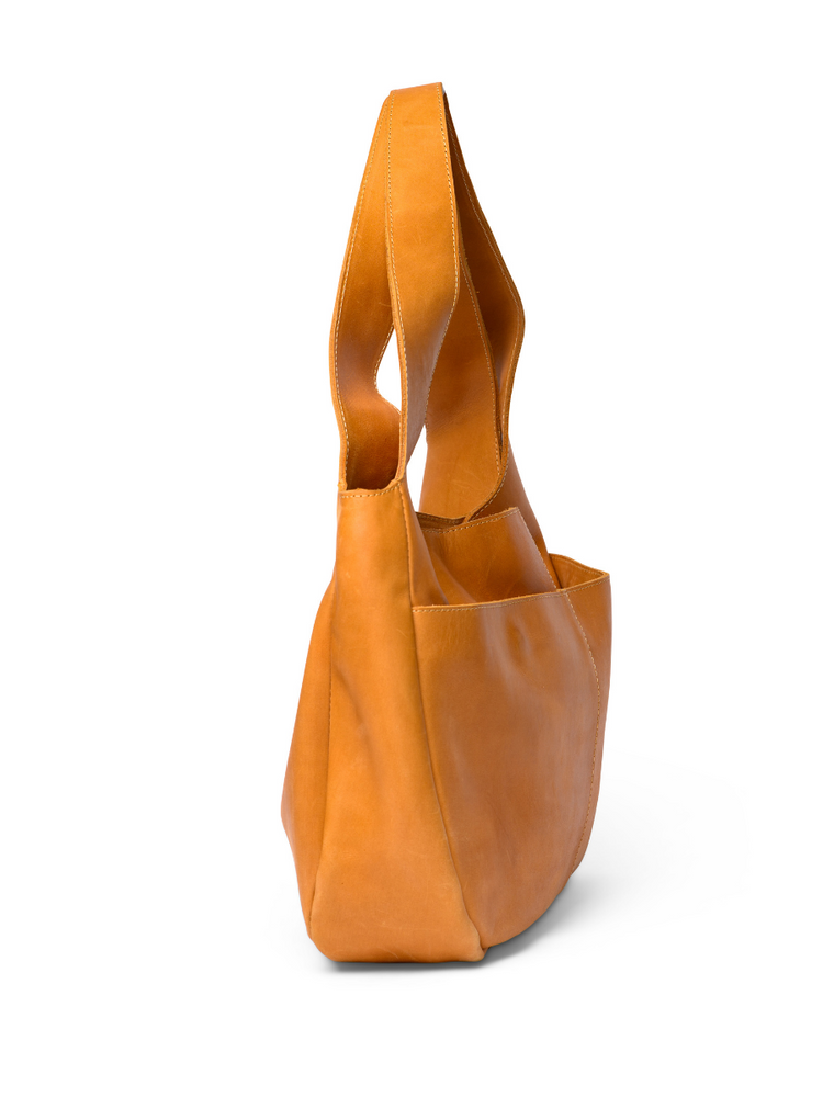 Sami Oversized Leather Tote Bag - Walnut