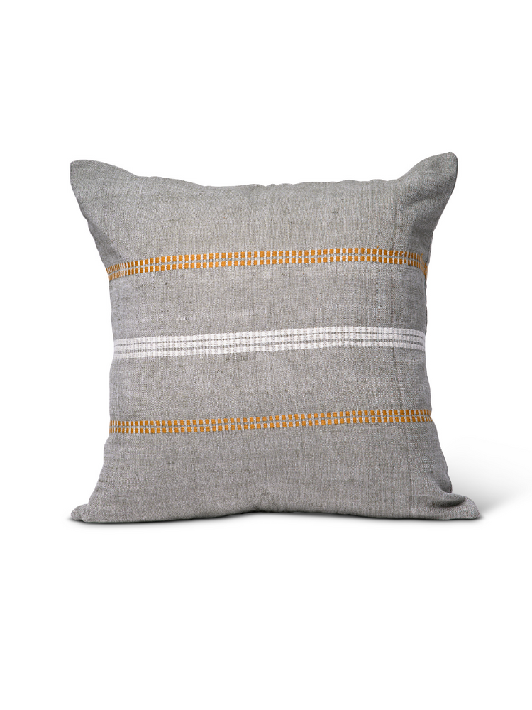 Zoya Cotton Embroidered Pillow Cover- Gray