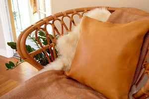 Aden Leather Pillow Cover - Walnut