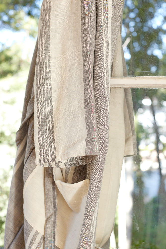 Aiyana Handwoven Cotton Robe - Grey