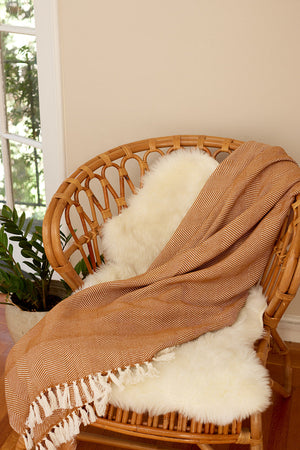 SAMPLE SALE Samara Cotton Throw Blanket - Walnut