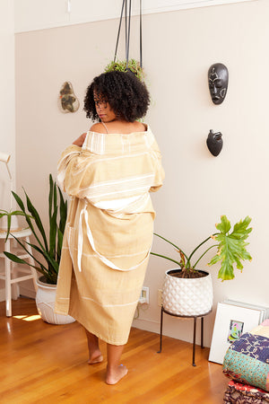 
            
                Load image into Gallery viewer, Aiyana Handwoven Cotton Robe - Tan
            
        