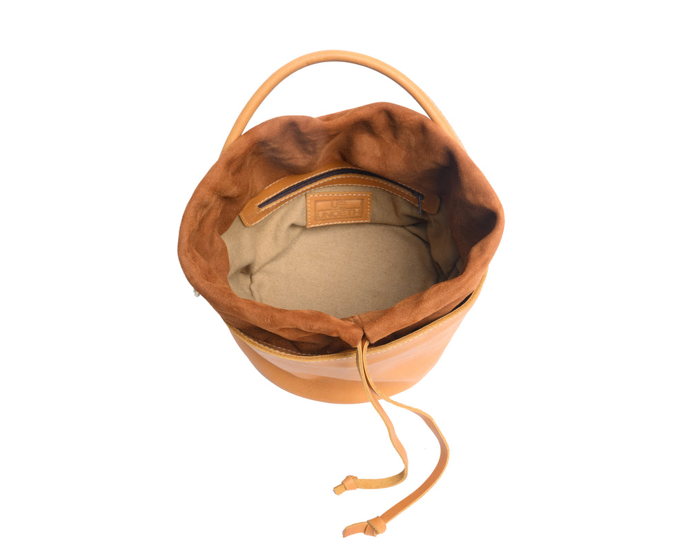 Lelo Drawstring Bucket Bag - Walnut