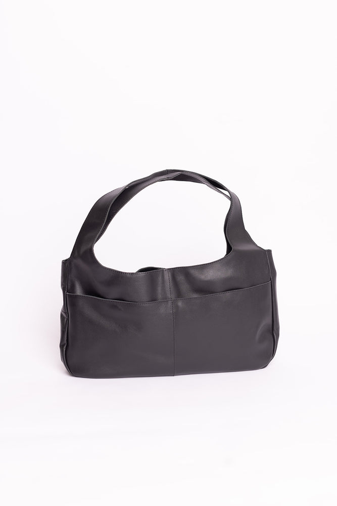 Sami Oversized Leather Tote Bag - Black