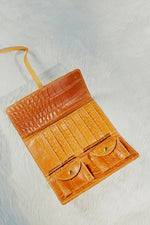 UnoEth Mesale Croc Print Leather Wrap Wallet - Walnut - Handmade in Ethiopia