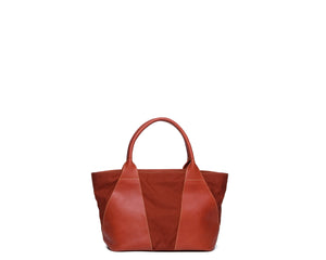 
            
                Load image into Gallery viewer, Liya Canvas and Leather Handbag - Red
            
        
