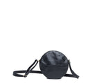 Zuri Leather Circle Bag - Black Croc Print