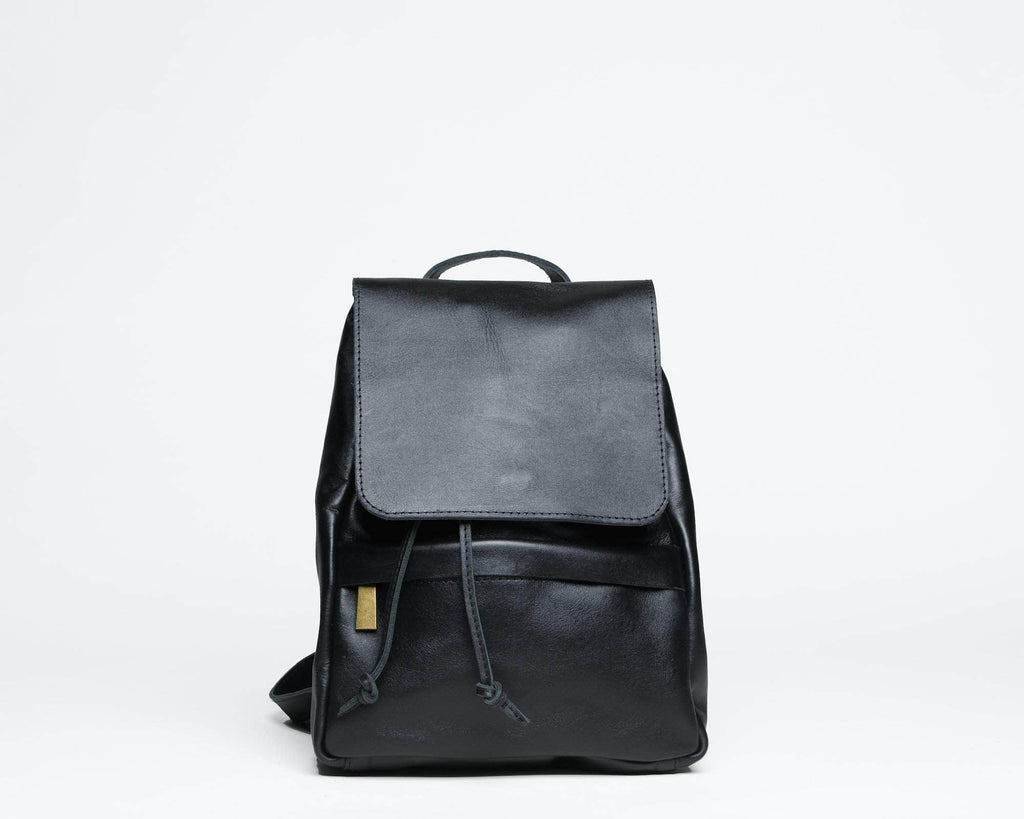Mini Enku Leather Backpack - Black – UnoEth