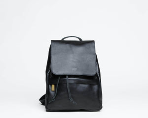 UnoEth Mini Enku Leather Backpack - Black - Handmade in Ethiopia