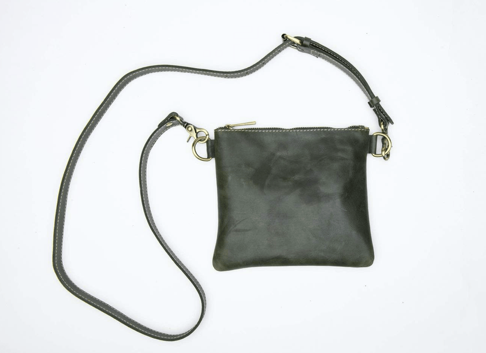 SAMPLE SALE - Amara Leather Crossbody - Forest Green