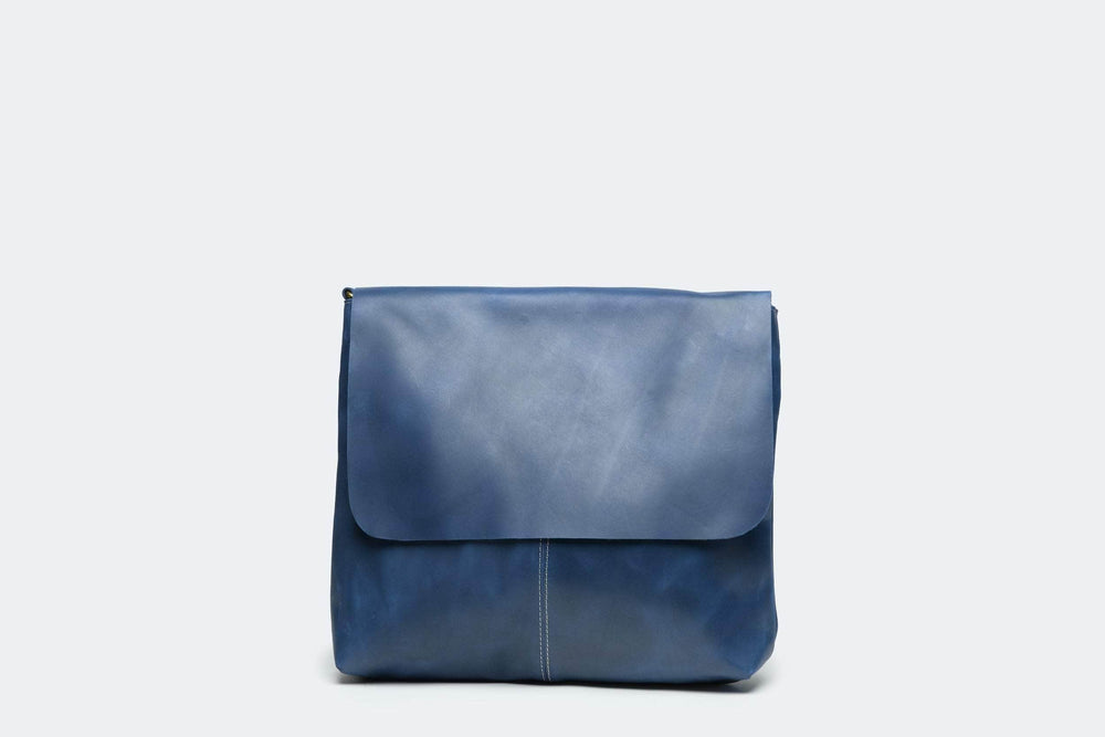 SAMPLE SALE - Telak Leather Messenger Bag - Nile Blue