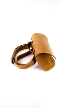 UnoEth Bintu Barrel Leather Fanny Pack - Walnut - Handmade in Ethiopia