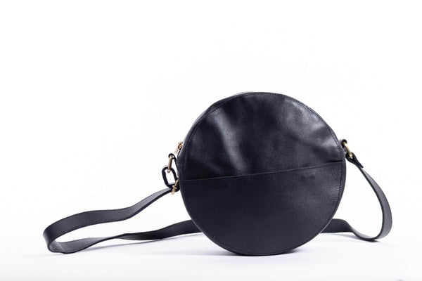 Zuri Leather Circle Bag - Black – UnoEth
