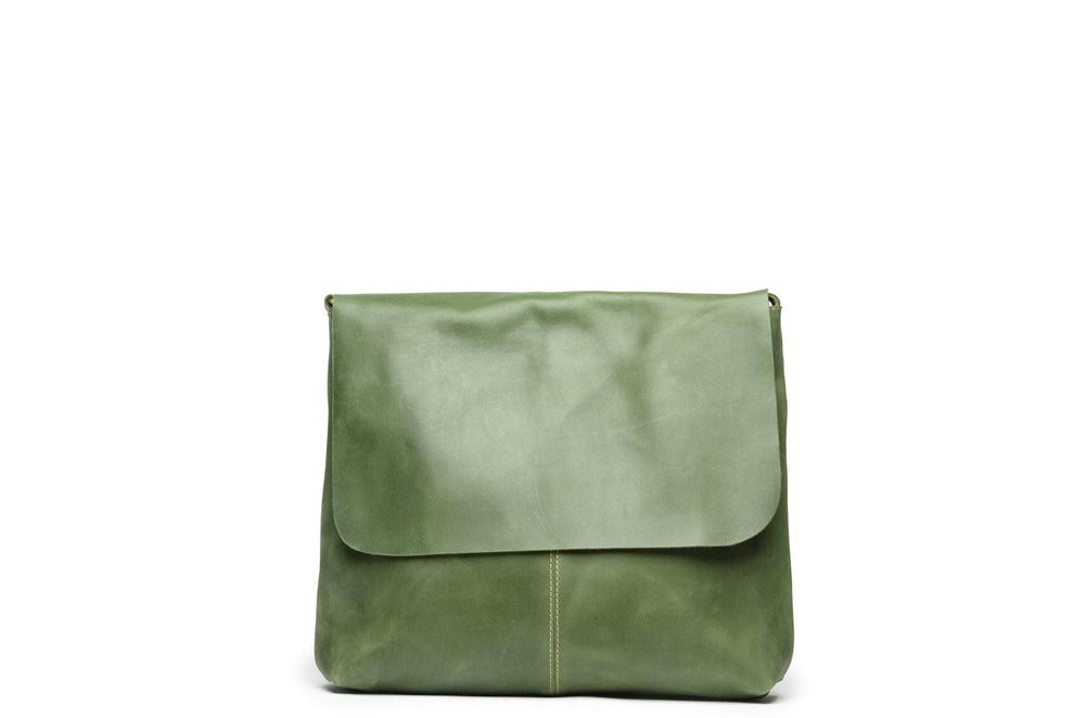 UnoEth Telak Leather Messenger Bag - Forest Green - Handmade in Ethiopia