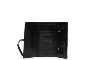 
            
                Load image into Gallery viewer, UnoEth Mesale Croc Print Leather Wrap Wallet - Black - Handmade in Ethiopia
            
        