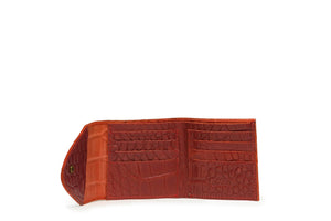 
            
                Load image into Gallery viewer, UnoEth Dessi Leather Tri-fold Wallet - Red Croc Print - Handmade in Ethiopia
            
        