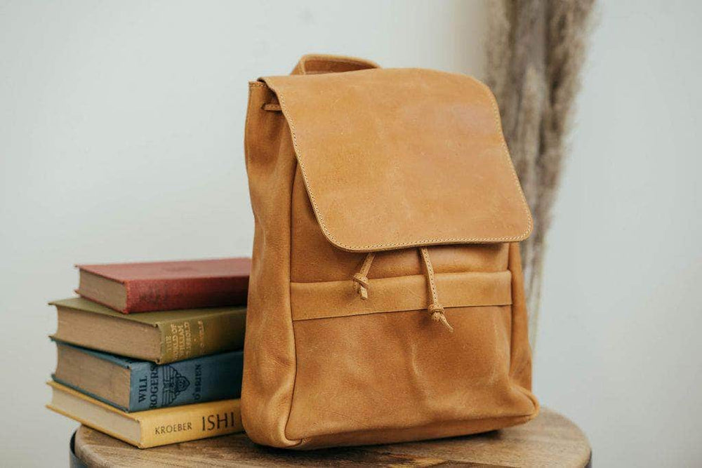 SAMPLE SALE - Mini Enku Leather Backpack - Walnut