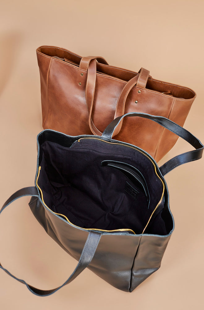 
            
                Load image into Gallery viewer, UnoEth Sheba Leather Tote - Almond Brown - Handmade in Ethiopia
            
        
